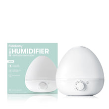 White round 3-in-1 humidifier with dial and dome top, nightlight and diffuser-ready design