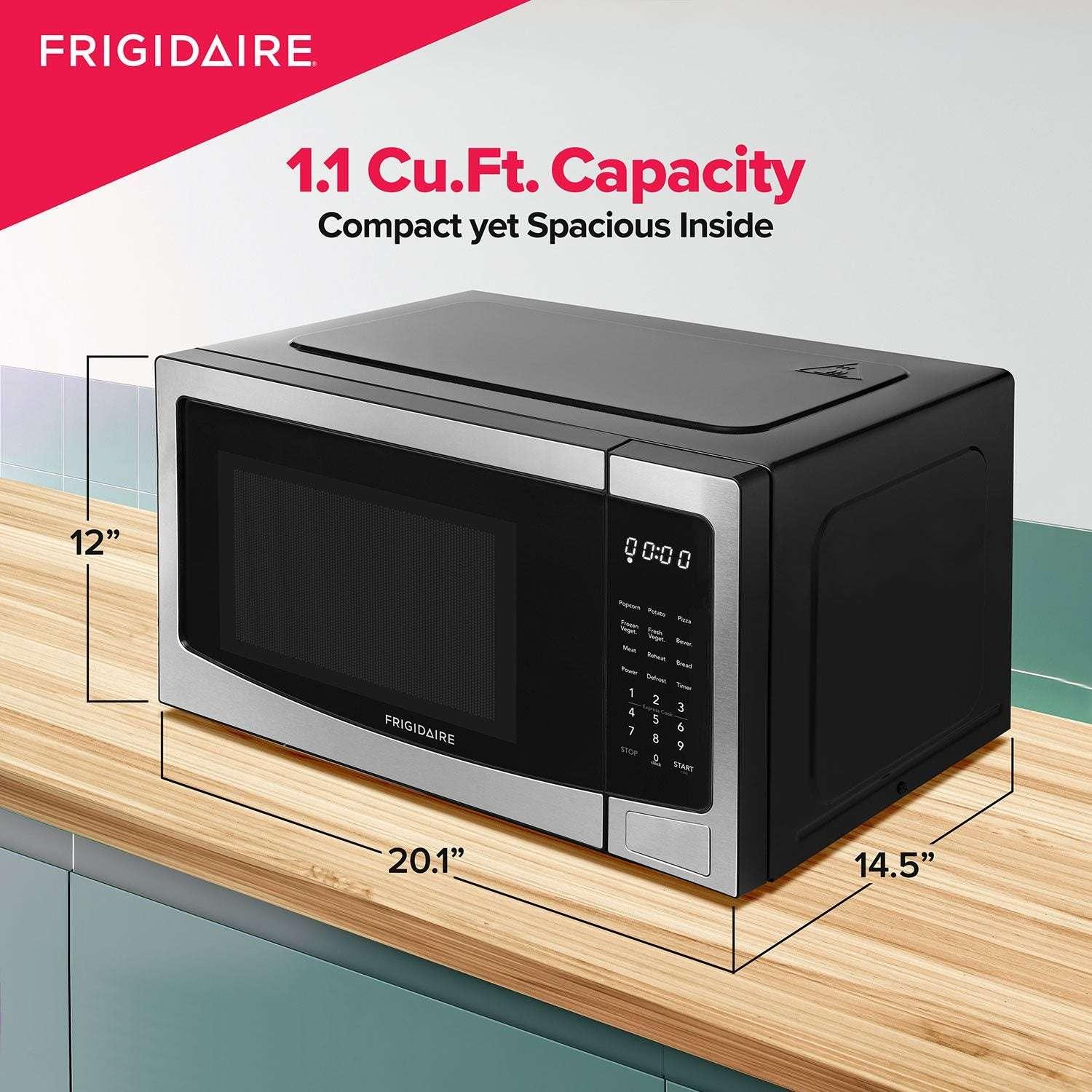 Frigidaire 1.1cu. ft. Stainless Steel 1000W Microwave with 10 Adjustable Power Levels - USA MEGA SHOP
