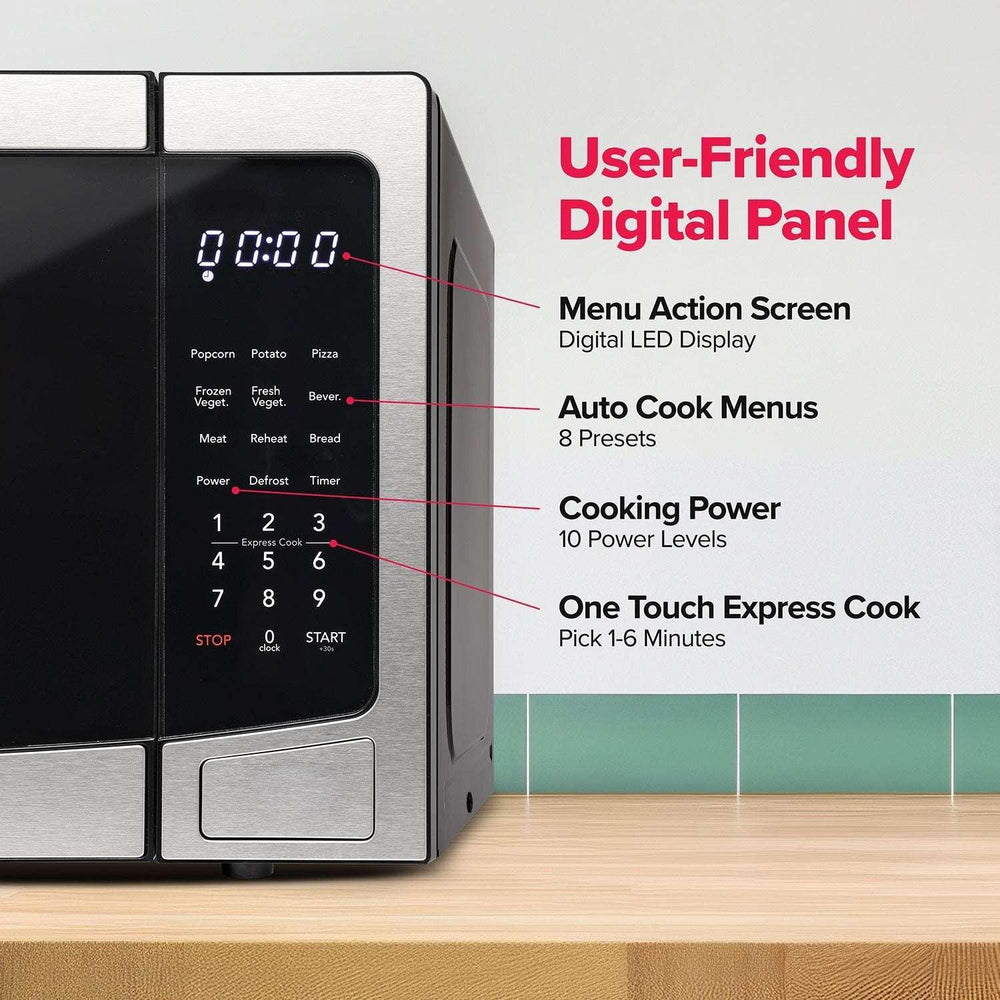 Frigidaire 1.1cu. ft. Stainless Steel 1000W Microwave with 10 Adjustable Power Levels - USA MEGA SHOP