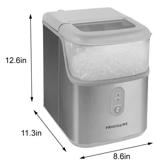 Frigidaire Crunch Countertop Nugget Ice Maker, 33 lbs, Stainless Scoop Included
