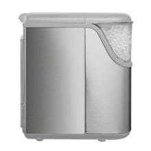Stainless countertop ice maker with closed lid and front control