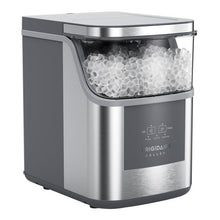 Frigidaire nugget ice maker with ice bin and control panel on stainless front