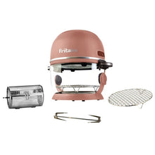 Fritaire pink air fryer set with mesh basket, rack and tongs