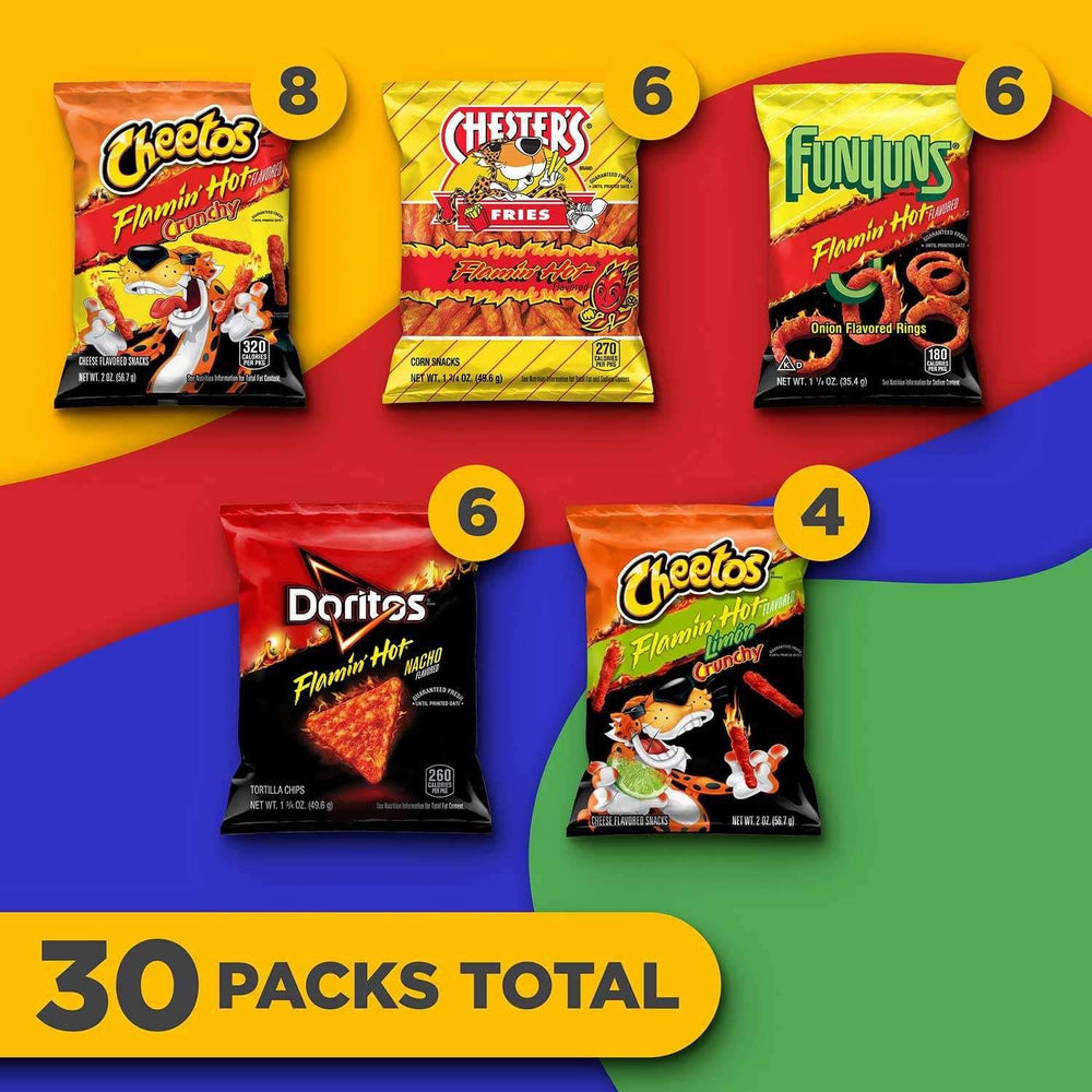 Frito-Lay Flamin' Hot Snacks, Variety Pack, 30 pk. - USA MEGA SHOP