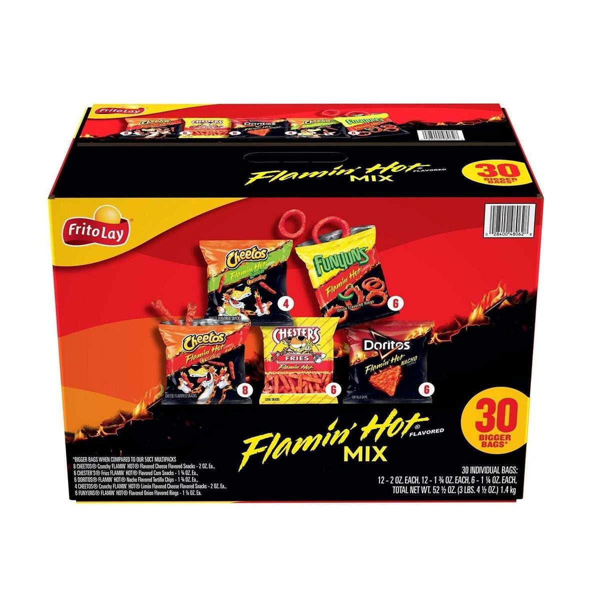 Frito-Lay Flamin' Hot Snacks, Variety Pack, 30 pk.