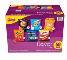 Frito-Lay flavor mix variety chip bags, 50-count pack in purple box