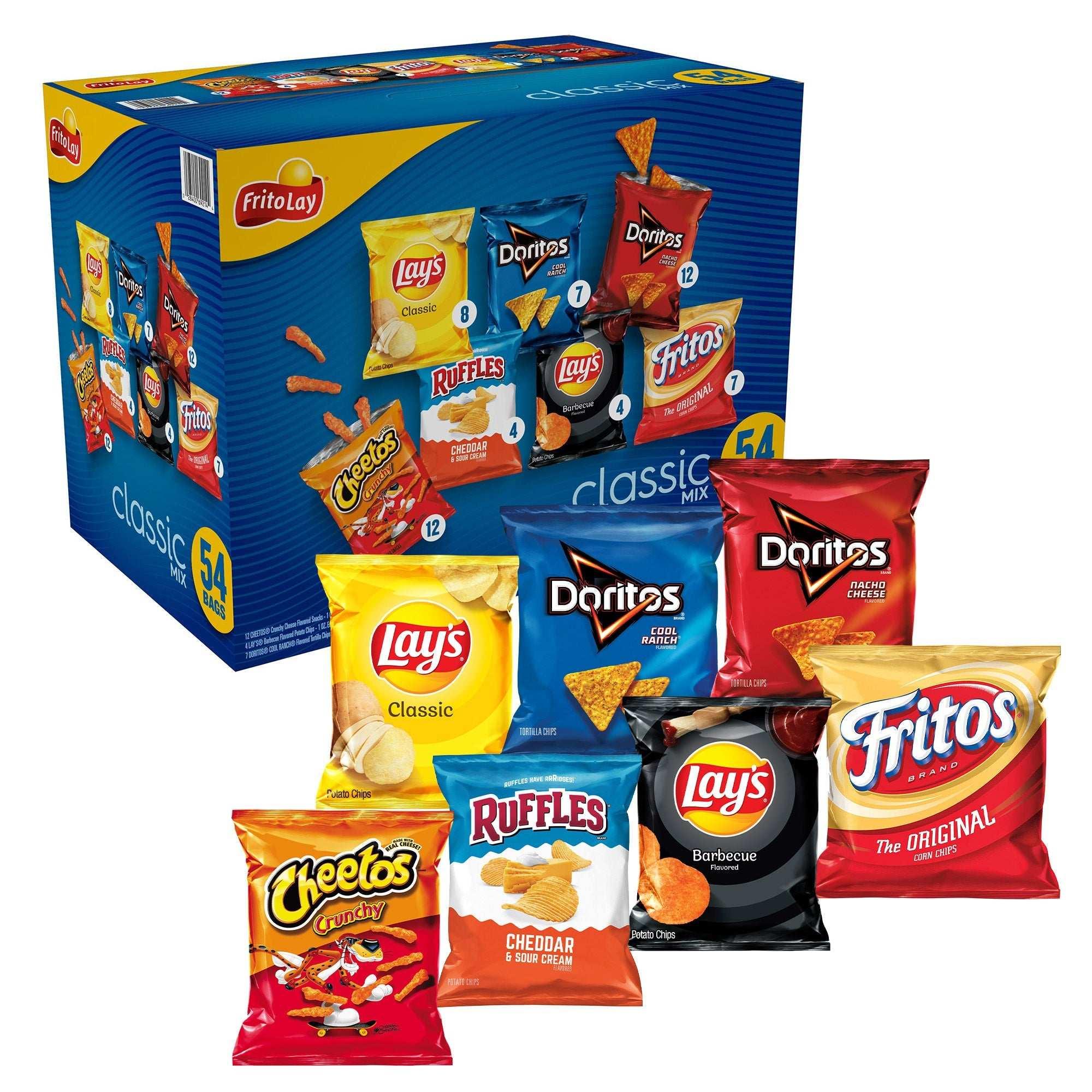 Frito Lay Classic Mix, 1 oz, Variety Pack, 54-count - USA MEGA SHOP