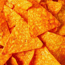 Seasoned tortilla chips snack pile