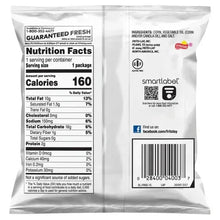 Nutrition Facts and ingredients panel for Fritos Original corn chips