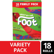 Fruit snack variety pack box with 18 rolls, berry and strawberry tie-dye