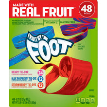 Fruit By The Foot 48-roll fruit strip snack pack, berry tie-dye