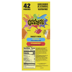 Fruit Gushers Fruit Flavored Snacks, Variety Pack, 0.8 oz, 42-Count