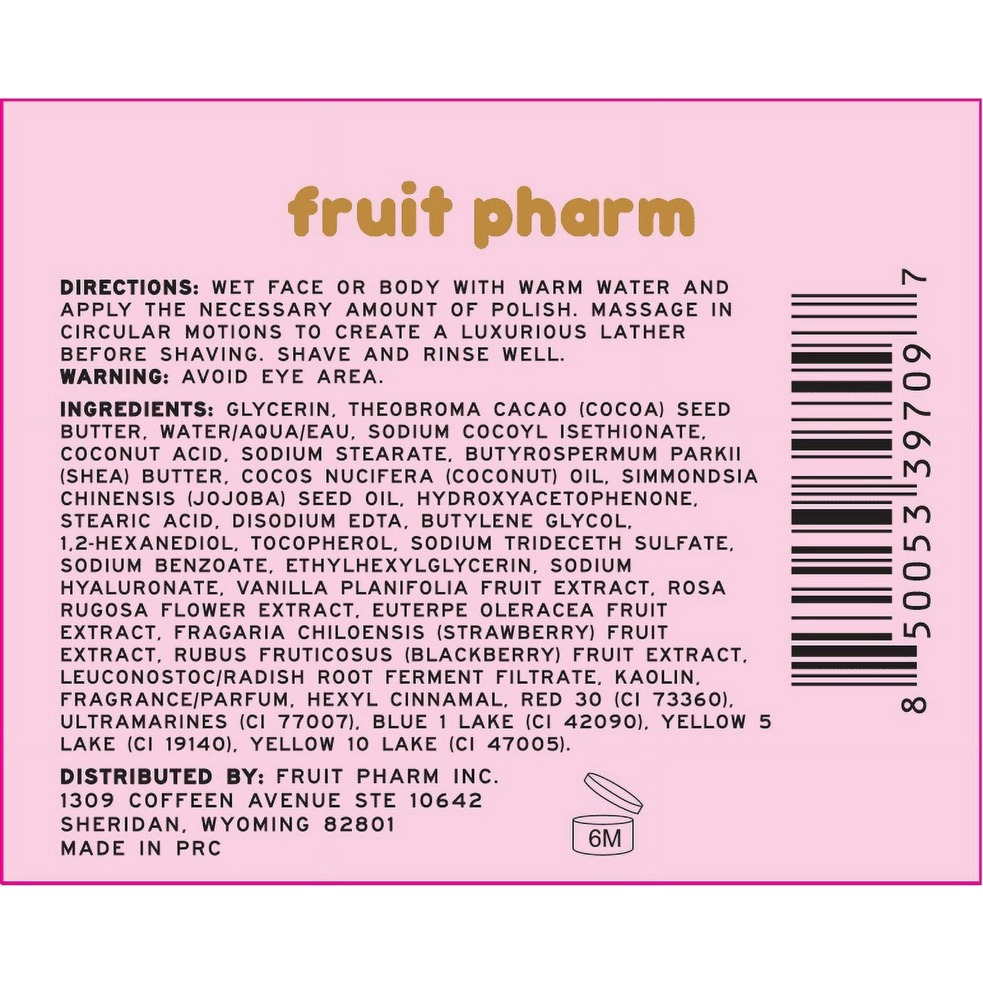 Fruit Pharm Fruit Cake Whipped Shave Body Butter for All Adult Skin Types