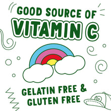 Fruit Roll-Ups badge "Good source of Vitamin C" and "Gelatin free & gluten free"