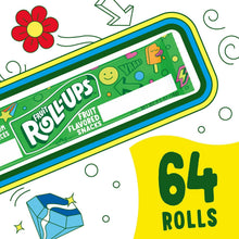Fruit Roll-Ups single variety pack wrapper with "64 rolls" and green-blue border