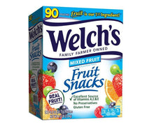 Welch's Mixed Fruit Fruit Snacks multipack box showing 90 pouches