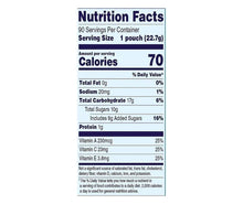 Nutrition Facts panel for Welch's fruit snacks: 70 calories per pouch