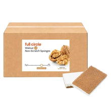 Walnut non-scratch sponge box with two brown sponge pads