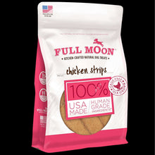 Chicken strip dog treats pouch, Full Moon brand, 100% human-grade USA made.