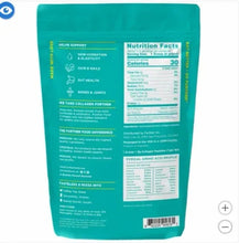 Collagen peptides powder bag back with Nutrition Facts panel and barcode