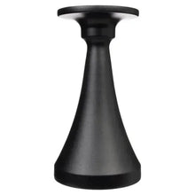 Matte black candle holder with wide base and flat top for taper candles