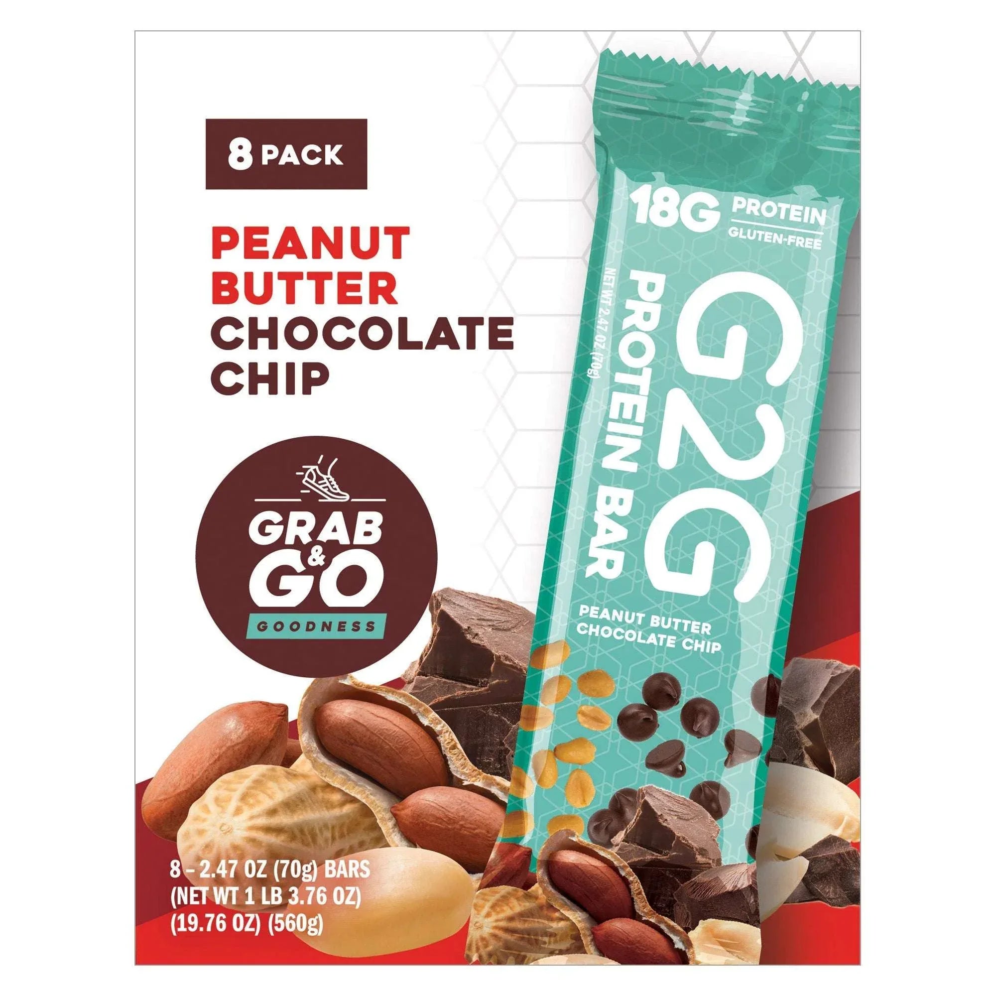 G2G 3-pack Peanut Butter Chocolate Chip Protein Bars 24-count - USA MEGA SHOP