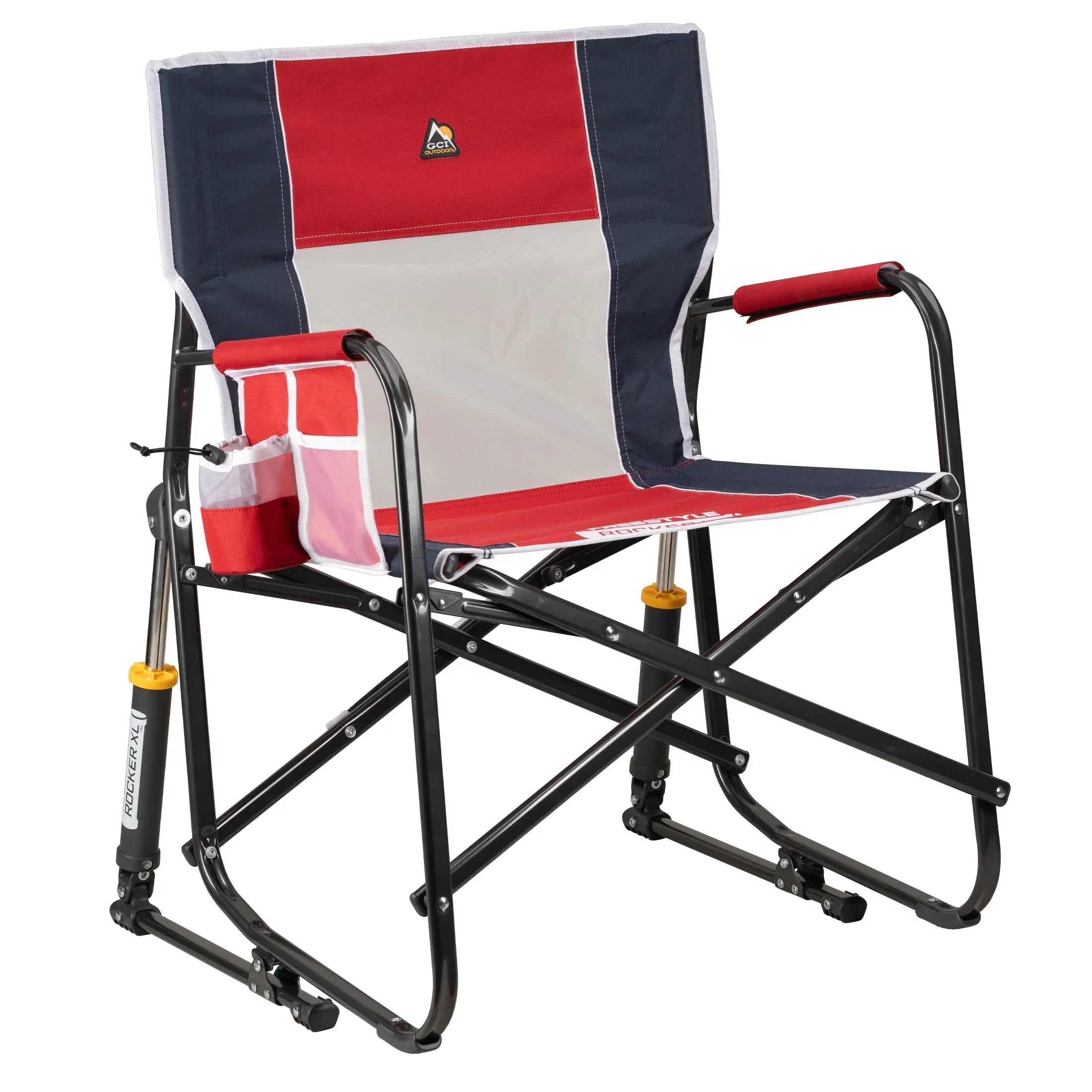 GCI Outdoor Freestyle Rocker XL Oversized Foldable Rocking Camp Chair, Americana