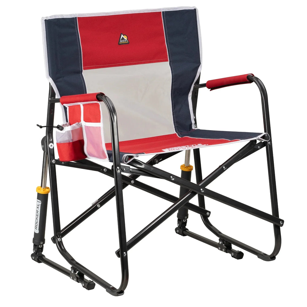 GCI Outdoor Freestyle Rocker XL Oversized Foldable Rocking Camp Chair, Americana - USA MEGA SHOP