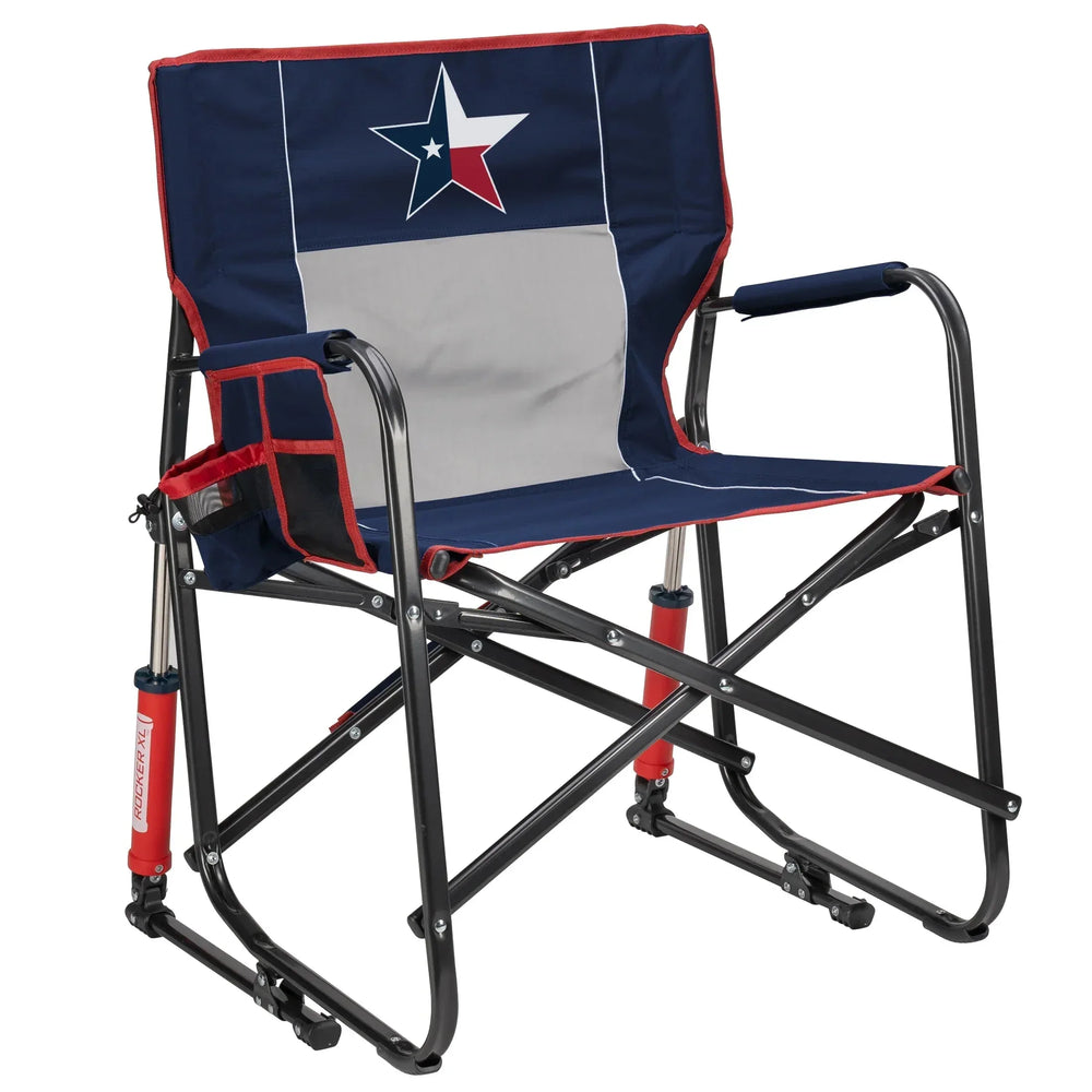 GCI Outdoor Freestyle Rocker XL Oversized Foldable Rocking Camp Chair, Americana - USA MEGA SHOP