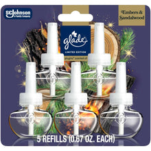 Air freshener refill set with five white scented oil bottles in a blister pack