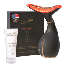 Face and neck massage device with red light head and hydra gel tube