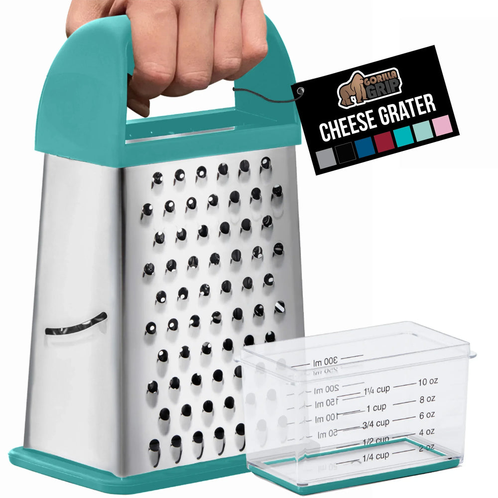 GORILLA GRIP Cheese Grater, BPA Free Stainless Steel Box Graters, Cheeses and Veggie Shredder - USA MEGA SHOP