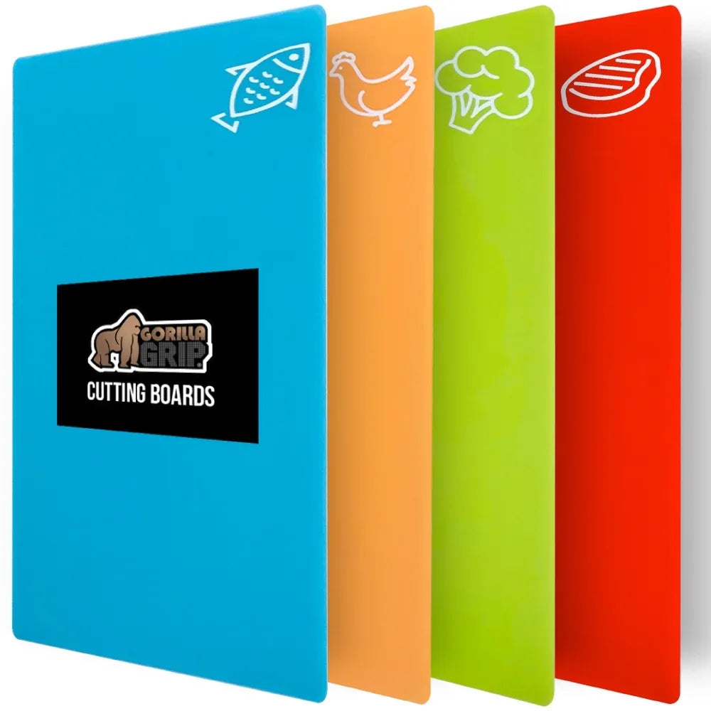GORILLA GRIP Cutting Board, Flexible, Durable Plastic Chopping Mats, 15x12, Multicolor - USA MEGA SHOP