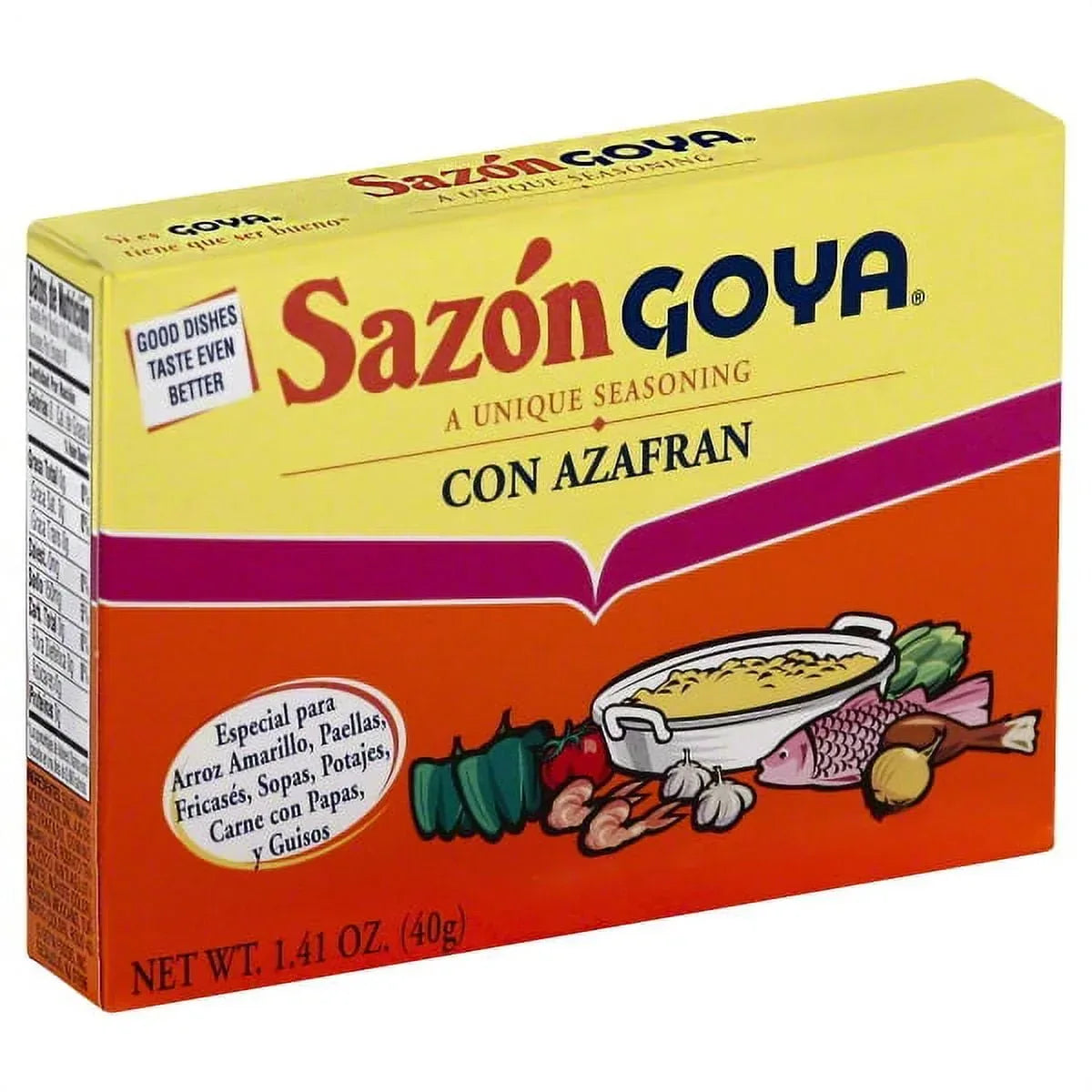 GOYA Sazon with Azafran Seasoning Mix, 8 Packets, 1.41 oz Box - USA MEGA SHOP