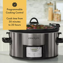 Programmable oval slow cooker with front digital control panel and stainless body