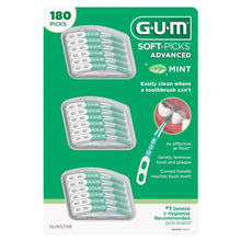 GUM Soft-Picks Advanced mint floss picks, 180 count, green blister pack