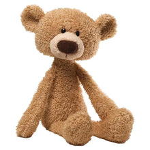 Beige teddy bear stuffed animal plush with floppy arms and dark button eyes