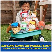 Paw Patrol plush set featuring a brown-and-blue Chase take-along buddy