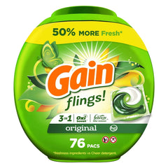 Gain Flings 3-in-1 Oxi Boost and Febreze Laundry Detergent Pacs, Original Scent, 31 Count - USA MEGA SHOP
