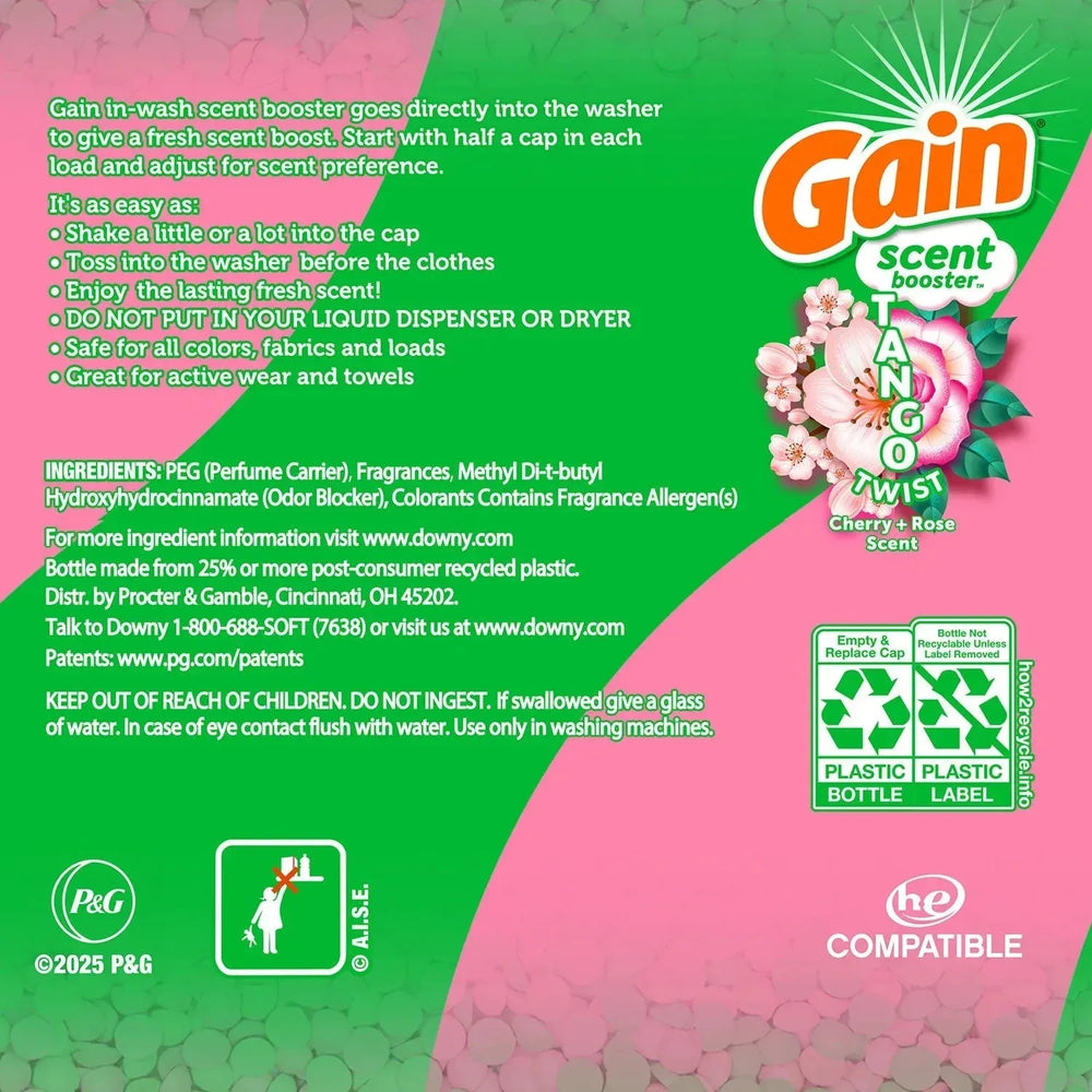 Gain Tango Twist Laundry Scent Booster Beads, Cherry and Rose Scent, 26.3 oz. - USA MEGA SHOP