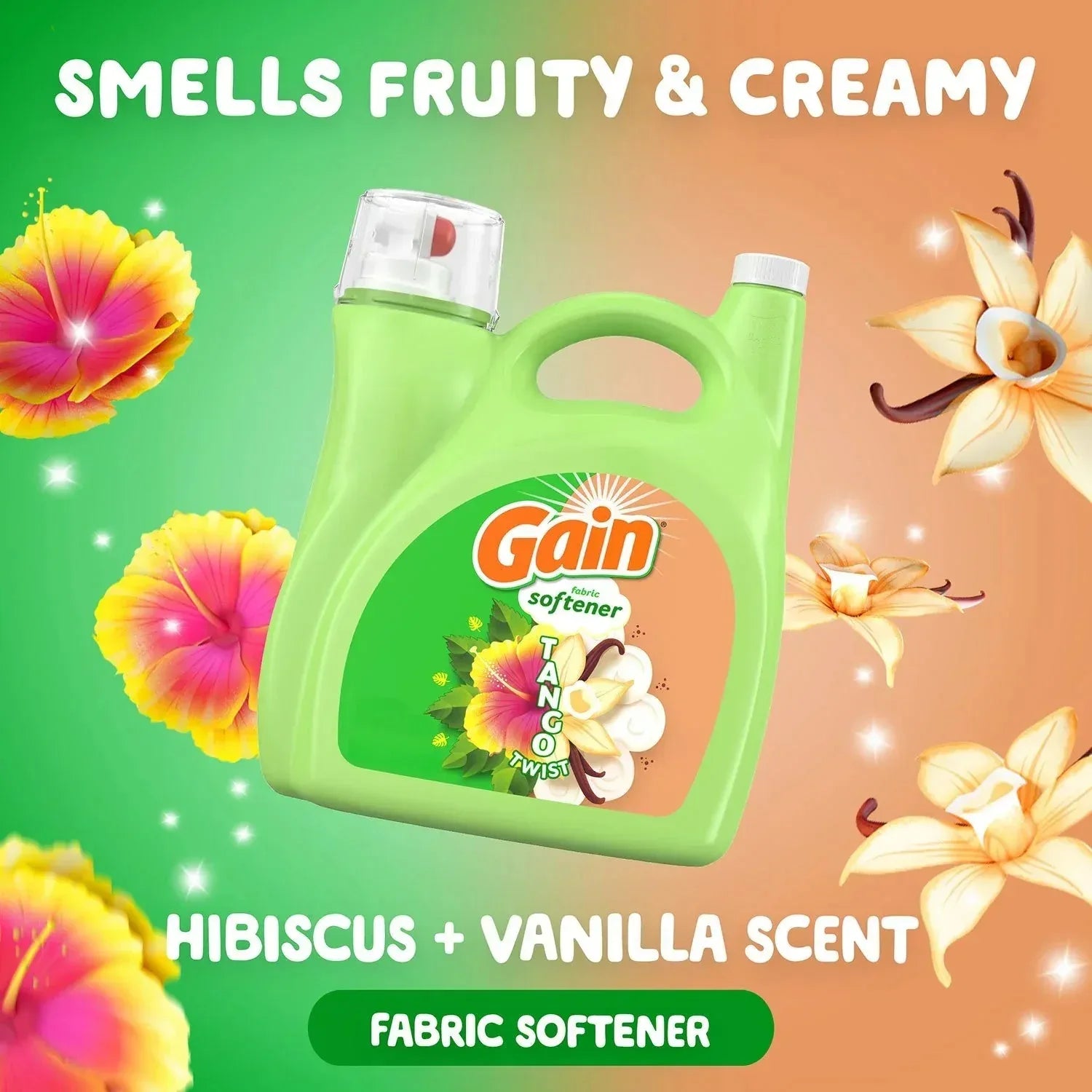 Gain Tango Twist Liquid Fabric Softener, Hibiscus and Vanilla Scent, 244 loads, 143 fl. oz. - USA MEGA SHOP