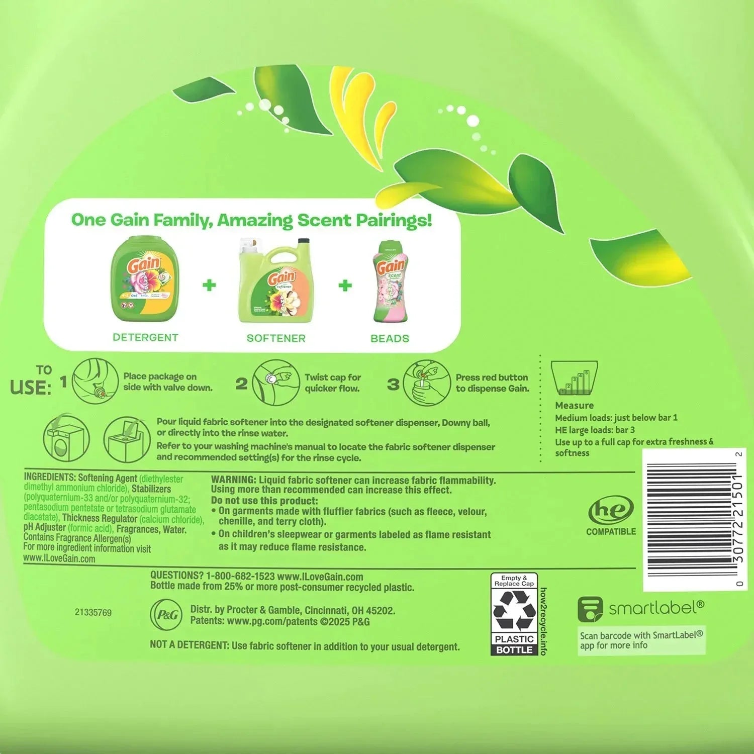 Gain Tango Twist Liquid Fabric Softener, Hibiscus and Vanilla Scent, 244 loads, 143 fl. oz. - USA MEGA SHOP
