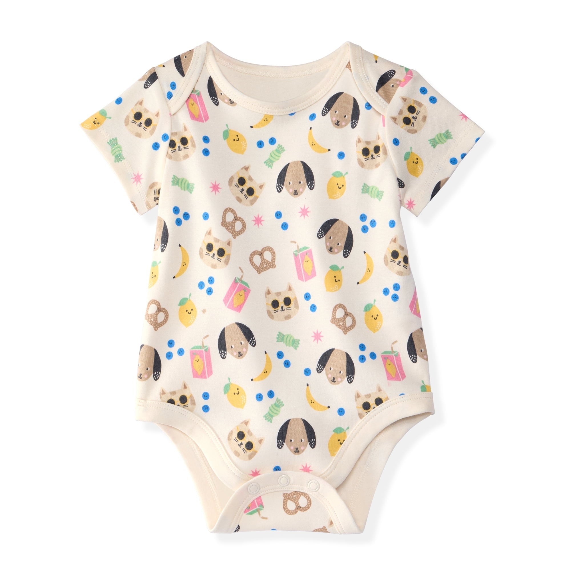 Garanimals Newborn Baby Boy, Girl & Unisex Cotton Short Sleeve Bodysuits, Multiple Sizes 0â€“24 Months, 4-Pack