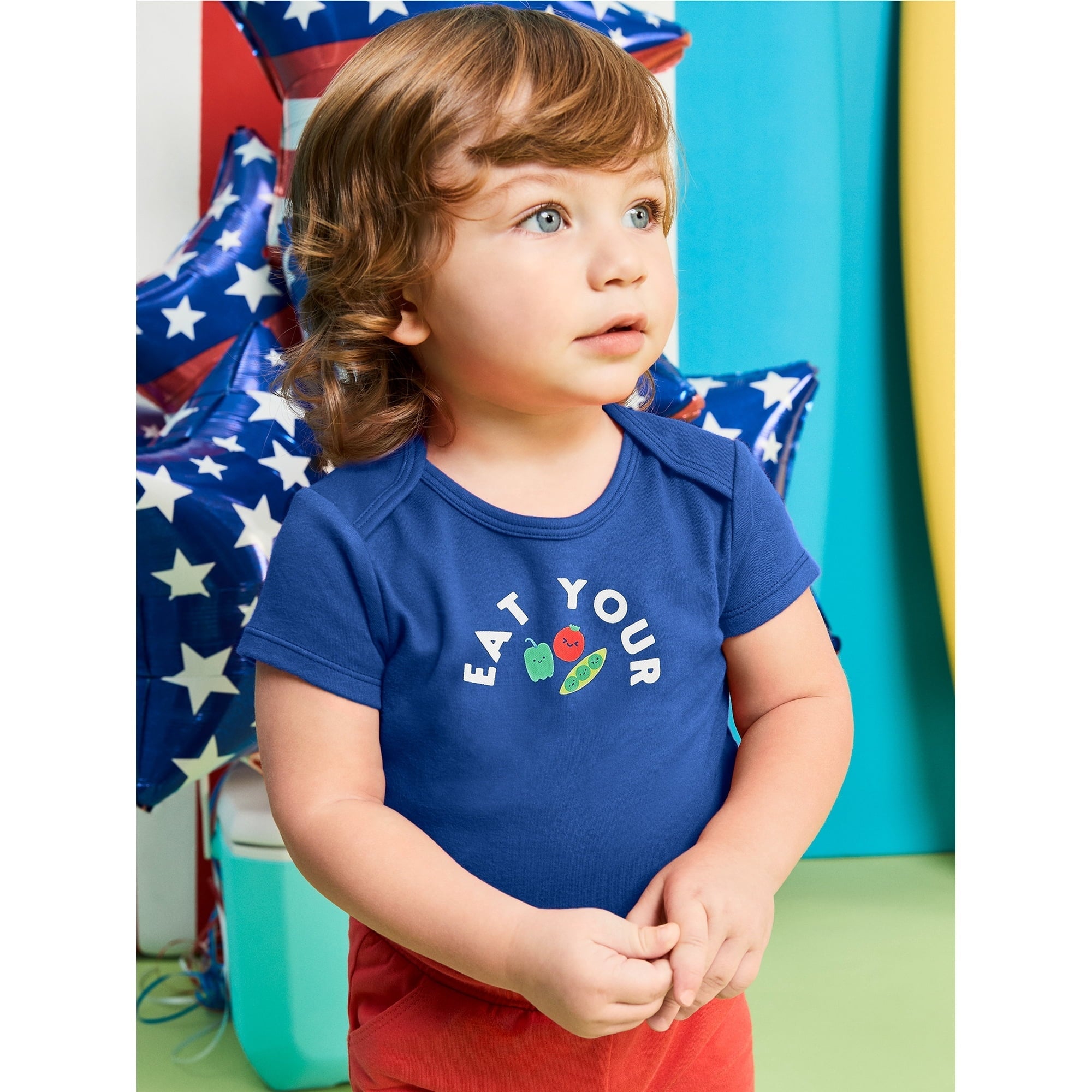 Garanimals Newborn Baby Boy, Girl & Unisex Cotton Short Sleeve Bodysuits, Multiple Sizes 0–24 Months, 4-Pack