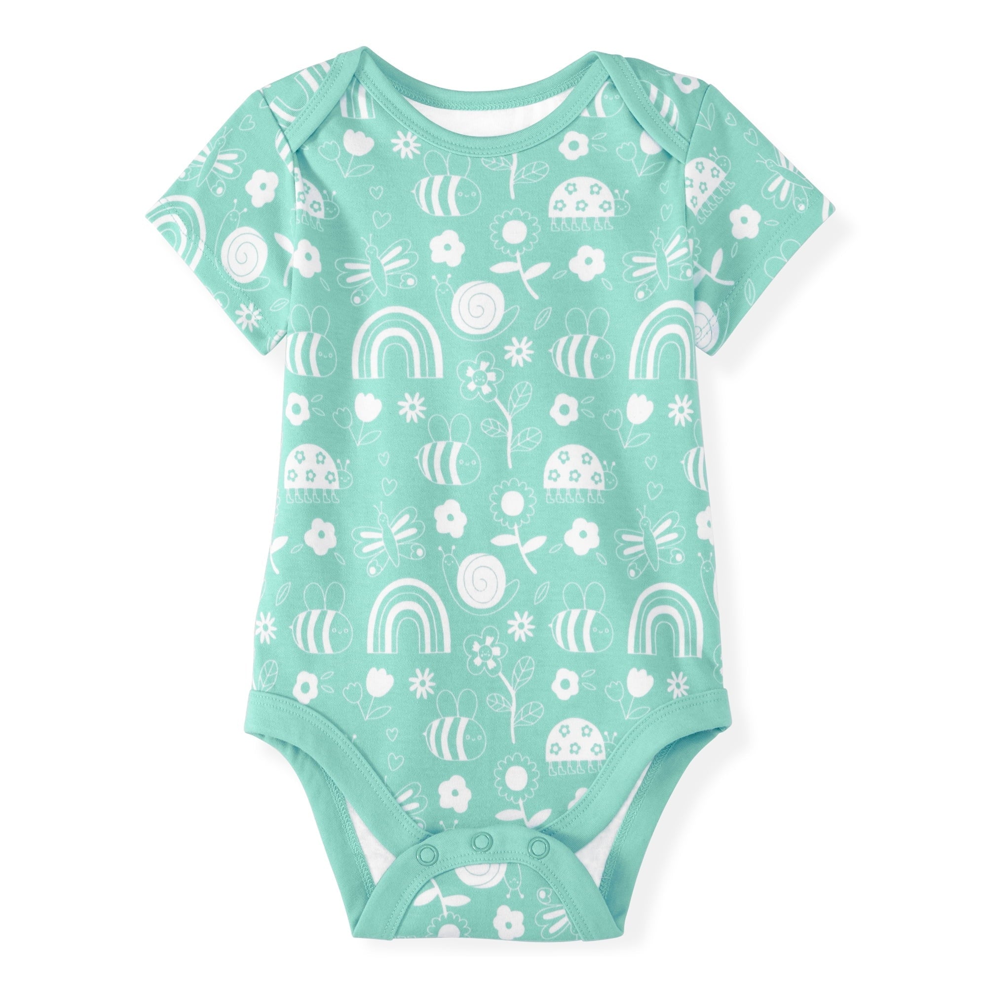 Garanimals Newborn Baby Boy, Girl & Unisex Cotton Short Sleeve Bodysuits, Multiple Sizes 0–24 Months, 4-Pack