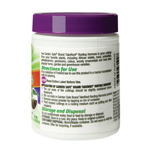 Rooting hormone powder jar with purple lid and directions text on back label