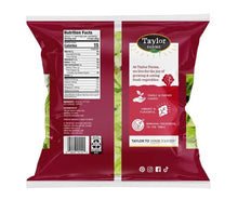 Garden salad pouch back panel with nutrition facts and printed company details