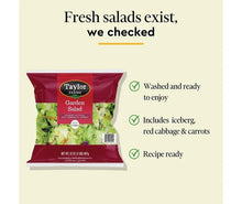 Garden salad pouch with washed-and-ready check icons and mixed salad greens