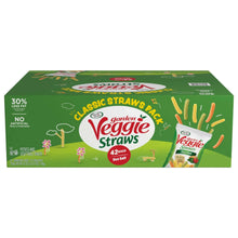 Garden Veggie Straws sea salt snack box, green carton with 42 bag pack