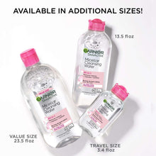 Assorted micellar cleansing water sizes: full, travel, and value-size bottles